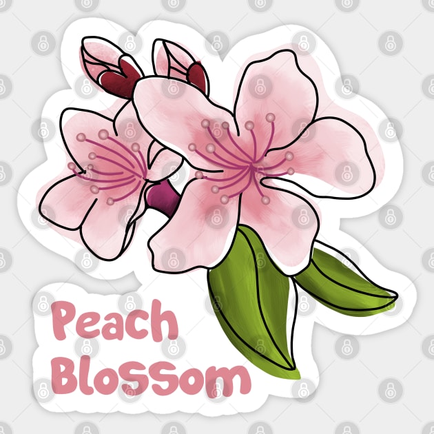 Peach Blossom Sticker by Slightly Unhinged